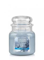 COUNTRY CANDLE Średnia Świeca Zapachowa Z Dwoma Knotami Fresh Aspen Snow 453g
