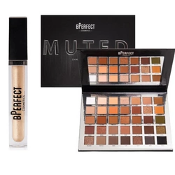 BPerfect Zestaw MUTED Paleta Cieni do Powiek + Błyszczyk do Ust Ellie Kelly