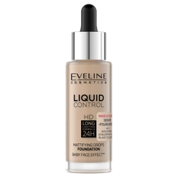 EVELINE COSMETICS LIQUID CONTROL Matujący podkład z niacynamidem do twarzy 015 Light Wanilla 32ml