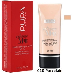 PUPA Extreme Matt Effect Foundation SPF10 Matujący Podkład Do Twarzy 010 Porcelain 30ml