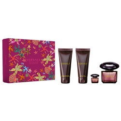 SET VERSACE Crystal Noir EDT Spray 90ml + EDT Spray 5ml + SHOWER GEL 100ml + BODY LOTION 100ml