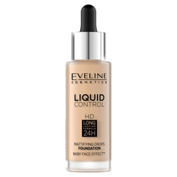 EVELINE Liquid Control HD Mattifying Drops Foundation Matujący Podkład Do Twarzy 011 Natural 32ml