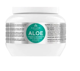 KALLOS Aloe Moisture Repair Shine Hair Mask With Aloe Vera Extract Regenerująca Maska Nadająca Blasku Z Ekstarktem Aloe Vera Do Włosów Suchych I Łamiących Się 275ml