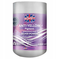 RONNEY Professional Silver Power Anti-Yellow Pigment Mask Maska Do Włosów Blond, Rozjaśnianych I Siwych 1000ml