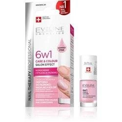 EVELINE Nail Therapy Professional 6w1 Care & Colour Odżywka Do Paznokci Nadająca Kolor Shimmer Pink 5ml