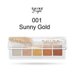 PUPA SHINE BRIGHT PALETA CIENI DO POWIEK 001 SUNNY GOLD 4 G