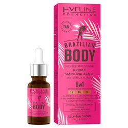 EVELINE Brazilian Body Skoncentrowane Krople Samoopalające Do Twarzy I Ciała 18ml