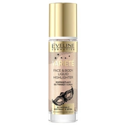 EVELINE Variete Liquid Highlighter Płynny Rozświetlacz Do Twarzy I Ciała 01 Champagne Gold 30ml