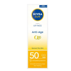 NIVEA Sun UV Face Anti-Age Q10 Przeciwzmarszczkowy Krem Przeciwsłoneczny Do Twarzy SPF50 50ml