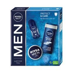 NIVEA SET Men Protect & Care Żel Pod Prysznic 250ml + Antyperspirant Roll-on 50ml + Krem Uniwersalny 75ml