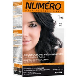 NUMERO Pernament Coloring With Oat Extract Profesjonalna Farba Do Włosów 1 Black 140ml